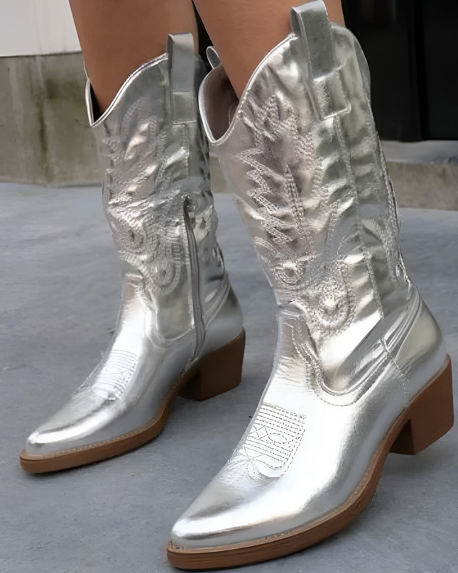 Britt | Dames Cowboylaarzen | Metallic en Trendy