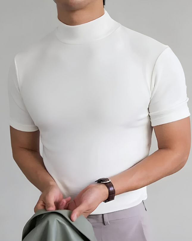 Hylke | Heren T-shirt | Hoge Kraag en Slim Fit