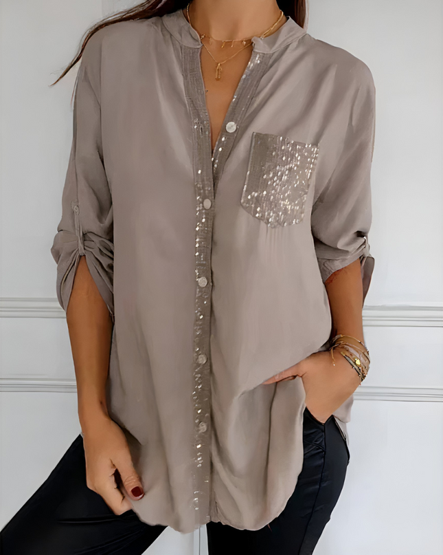 Eveline | Dames Top | Losse Pasvorm met Pailletten