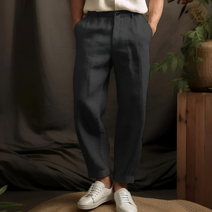 Quido | Heren Linnenbroek | Casual en Ademend met Kordel in de Taille
