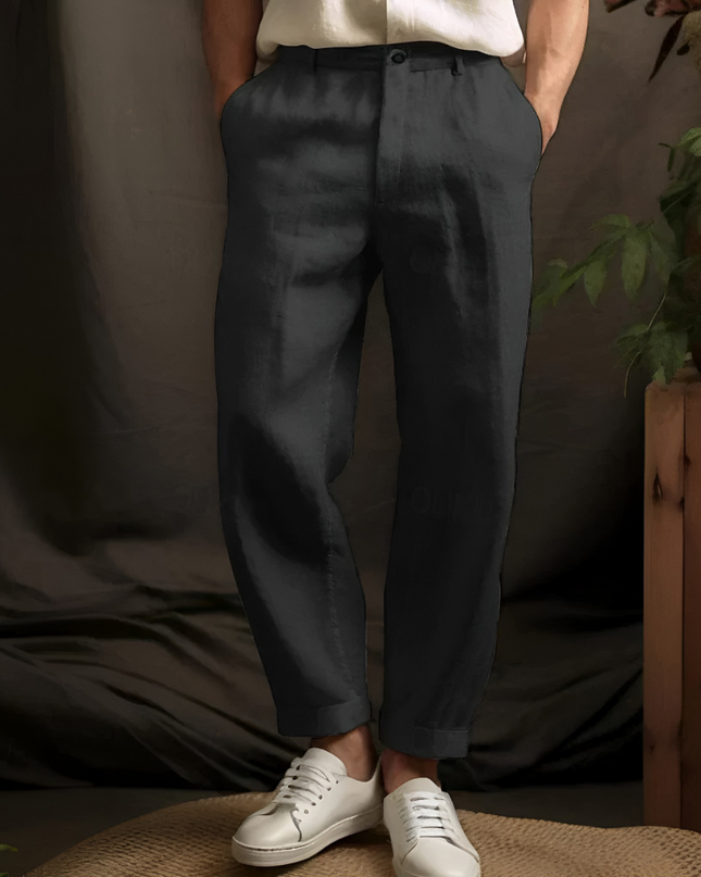 Quido | Heren Linnenbroek | Casual en Ademend met Kordel in de Taille