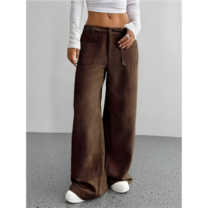 Josiane | Dames Corduroy Broek | Wijde Pijpen & Grote Zakken