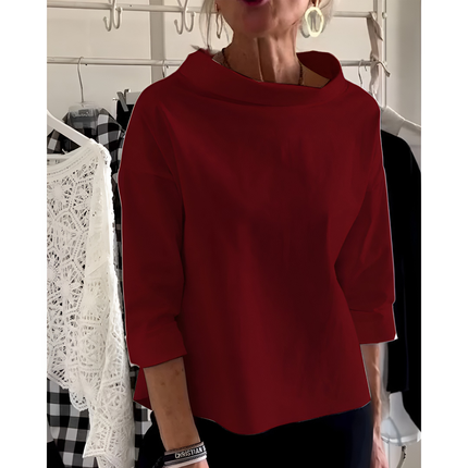 Belinda | Dames Blouse | Boothals met Driekwartmouwen