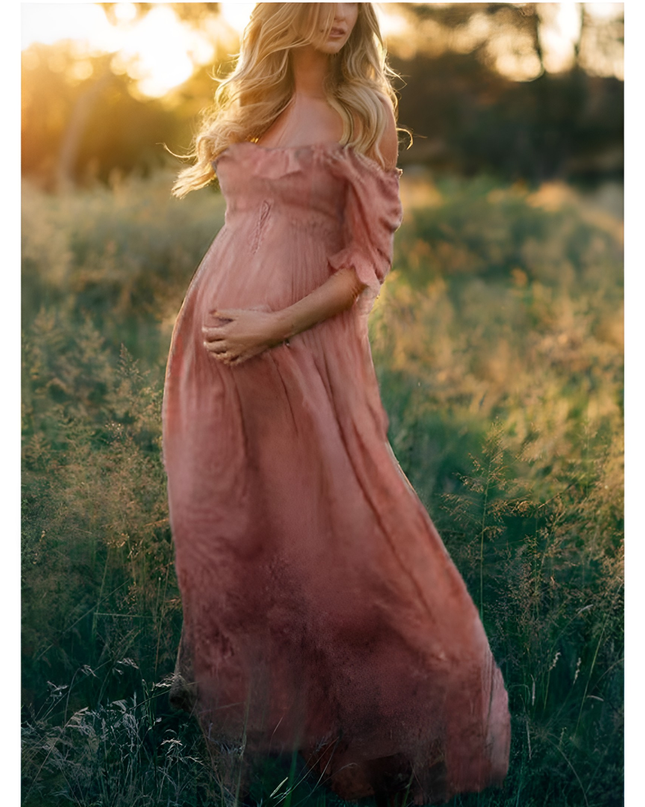 Primrose | Dames Jurk | Zwangerschapsjurk met Bootshals & Stretch