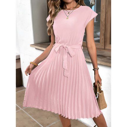 Philou | Dames Zomerjurk | Plissé Mini Met Korte Mouwen