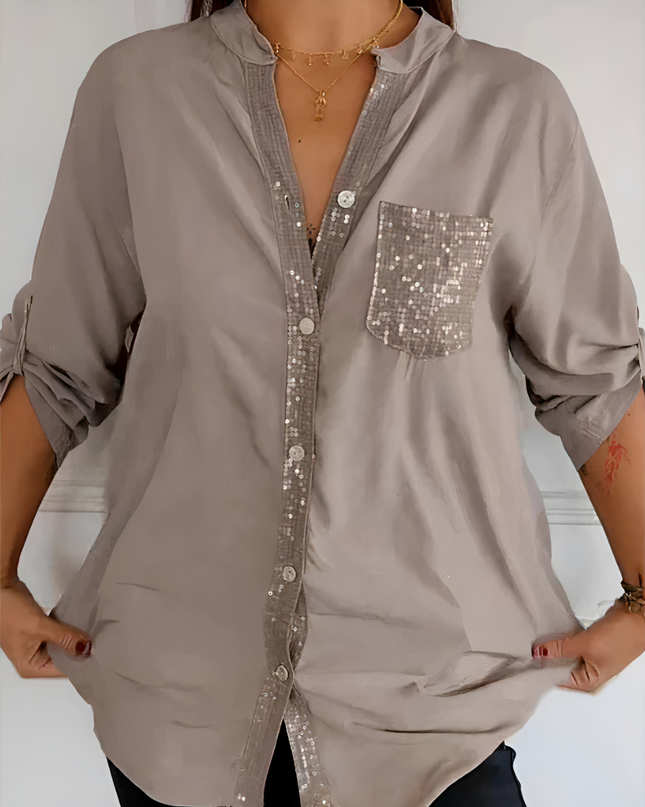 Eveline | Dames Top | Losse Pasvorm met Pailletten
