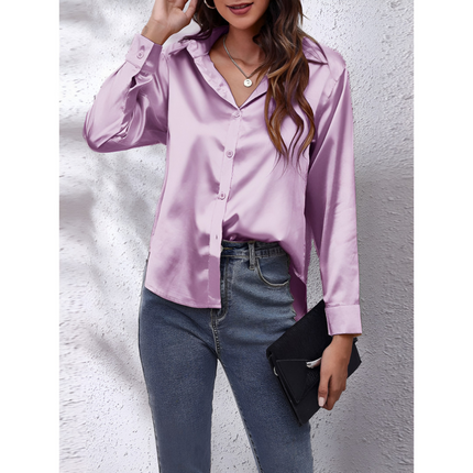 Helga | Dames Blouse | Losvallend met Lange Mouwen en Knoopsluiting
