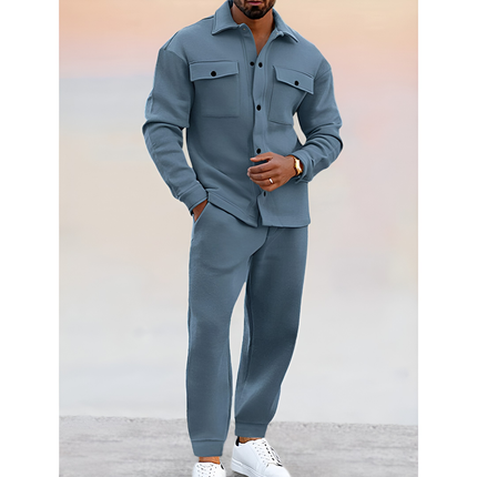Pieterjan | Heren Trainingspak | Tweedelig met Knoopshirt en Elastische Broek