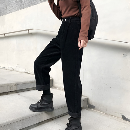 Babette | Dames Corduroy Broek | Hoge Taille & Rechte Pijpen