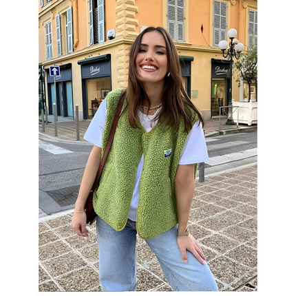 Nadja | Dames Fleece Bodywarmer | Oversized met Drukknopen