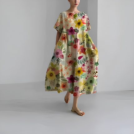 Eline | Dames Jurk | Bloemenprint Midi