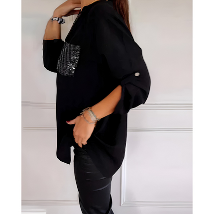 Eveline | Dames Top | Losse Pasvorm met Pailletten