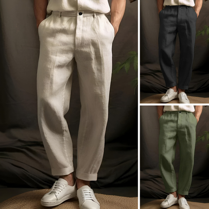 Quido | Heren Linnenbroek | Casual en Ademend met Kordel in de Taille