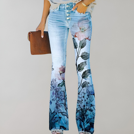 Jasmijn | Dames Jeans | Hoge Taille & Uitlopend Model