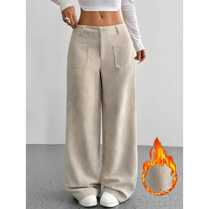 Josiane | Dames Corduroy Broek | Wijde Pijpen & Grote Zakken