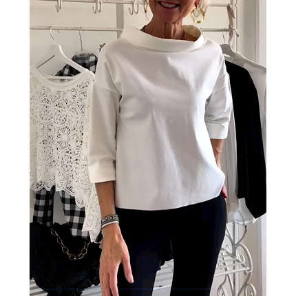 Belinda | Dames Blouse | Boothals met Driekwartmouwen