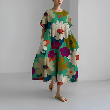 Eline | Dames Jurk | Bloemenprint Midi