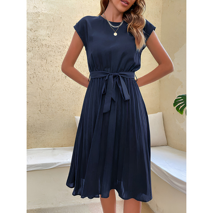 Philou | Dames Zomerjurk | Plissé Mini Met Korte Mouwen