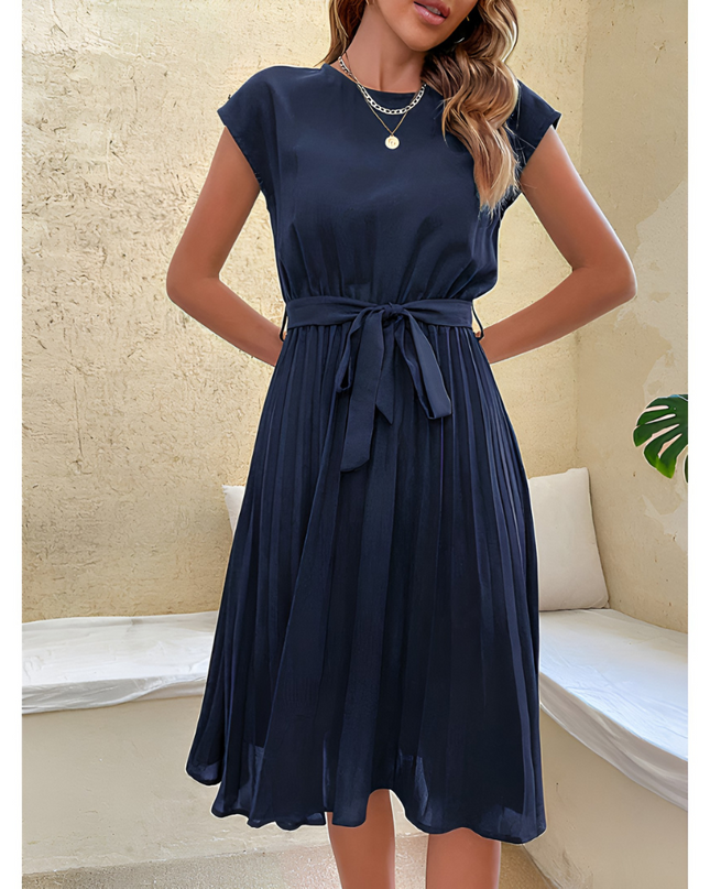 Philou | Dames Zomerjurk | Plissé Mini Met Korte Mouwen
