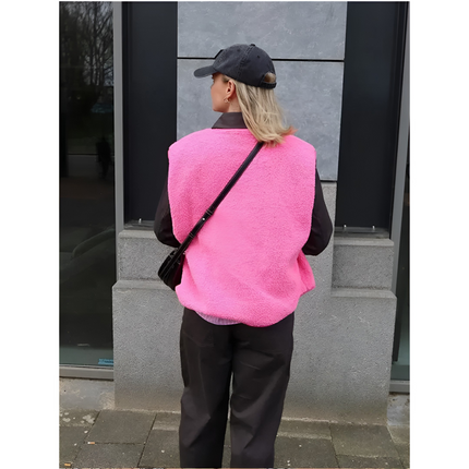 Nadja | Dames Fleece Bodywarmer | Oversized met Drukknopen