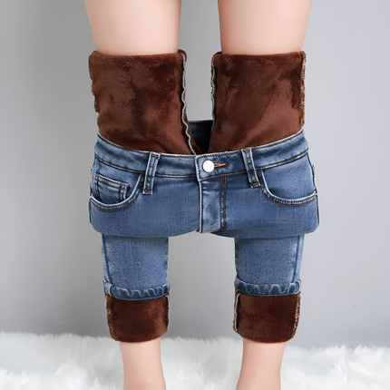 Renate | Dames Jeans | Dehnbare Thermo Skinny met Fleece