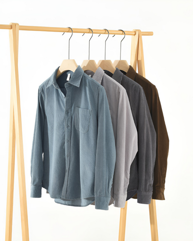 Pascal | Heren Corduroy Overhemd | Retro Stijl met Klassieke Pasvorm
