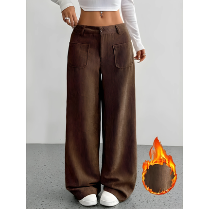 Josiane | Dames Corduroy Broek | Wijde Pijpen & Grote Zakken