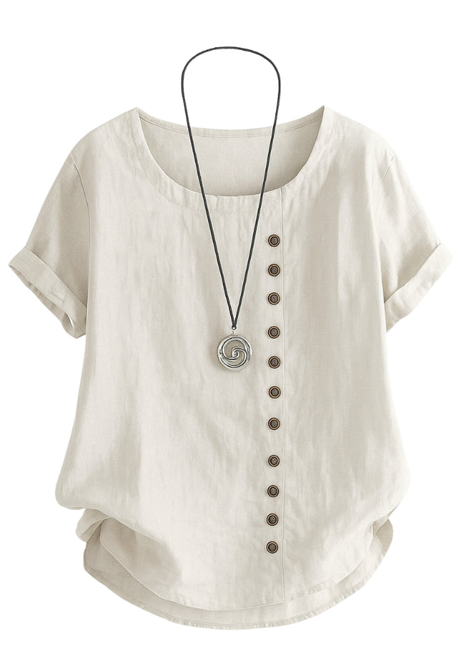 Willemijn | Dames Blouse | Korte Mouwen & Getailleerd