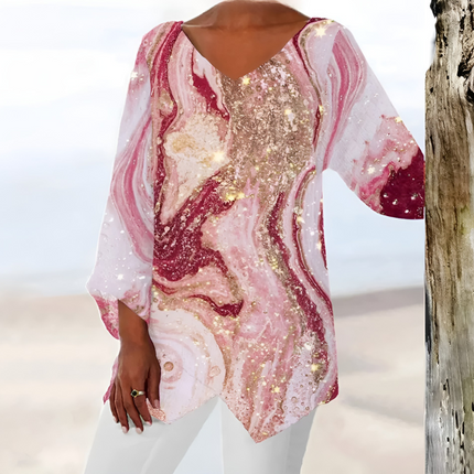 Aafke | Dames Top | Vintage V-Hals & Getailleerde Pasvorm