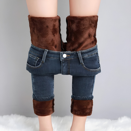 Renate | Dames Jeans | Dehnbare Thermo Skinny met Fleece