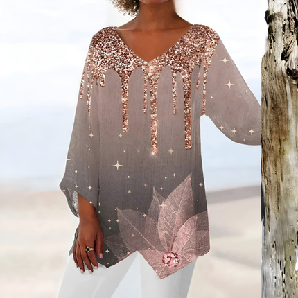 Aafke | Dames Top | Vintage V-Hals & Getailleerde Pasvorm