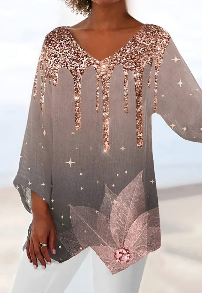 Aafke | Dames Top | Vintage V-Hals & Getailleerde Pasvorm