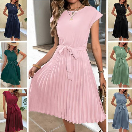 Philou | Dames Zomerjurk | Plissé Mini Met Korte Mouwen
