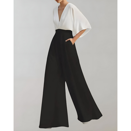 Luma | Dames Jumpsuit | Vlindermouwen met Ceintuur en V-hals