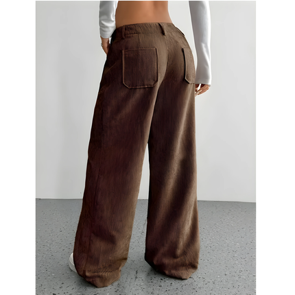 Josiane | Dames Corduroy Broek | Wijde Pijpen & Grote Zakken
