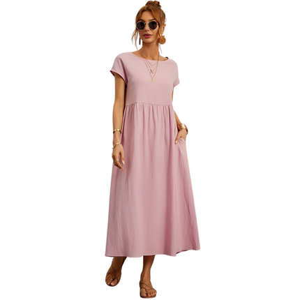 Maelis | Dames Jurk | Relaxte Pasvorm met Ronde Hals