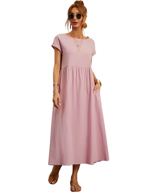 Maelis | Dames Jurk | Relaxte Pasvorm met Ronde Hals