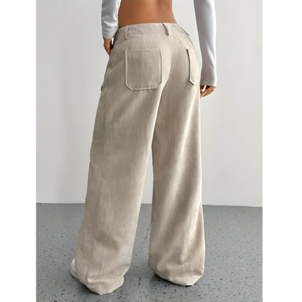 Josiane | Dames Corduroy Broek | Wijde Pijpen & Grote Zakken