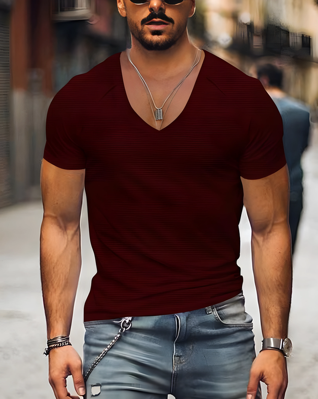 Lewin | Heren T-shirt | V-hals met Slim Fit en Veelzijdig Design