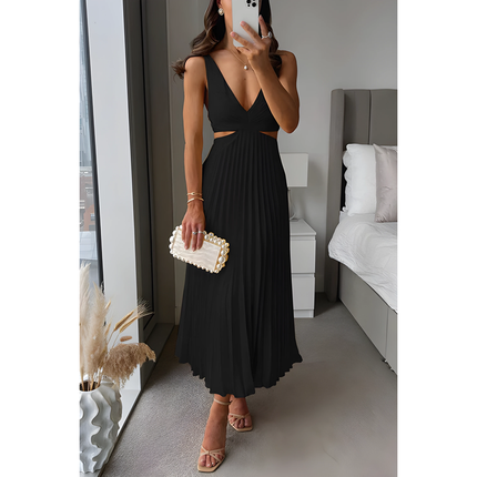 Reina | Dames Maxi Jurk | Geplooide V-hals