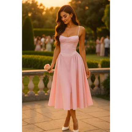Verena | Dames Midi Jurk | Corsetstijl Verstelbaar
