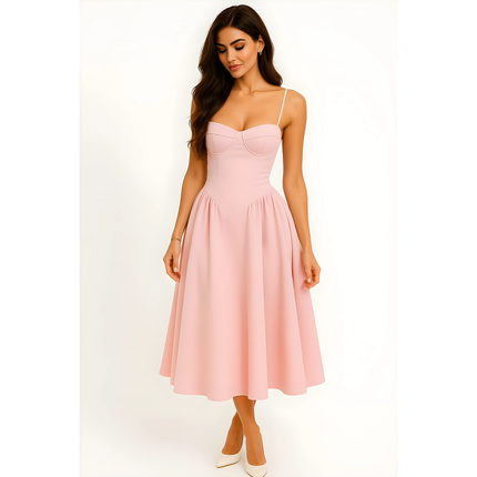 Verena | Dames Midi Jurk | Corsetstijl Verstelbaar