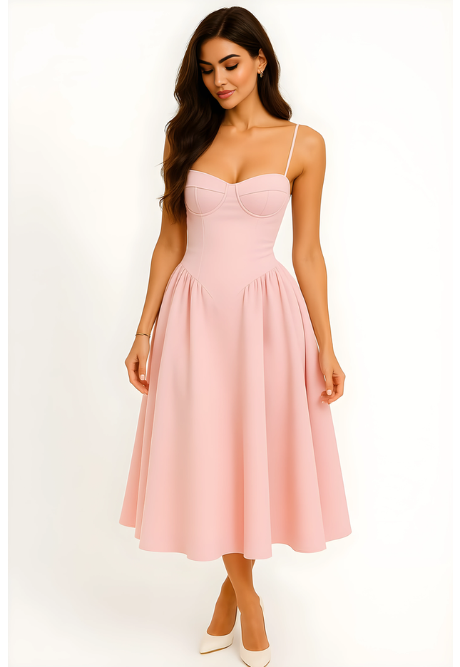Verena | Dames Midi Jurk | Corsetstijl Verstelbaar