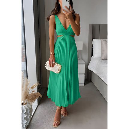 Reina | Dames Maxi Jurk | Geplooide V-hals