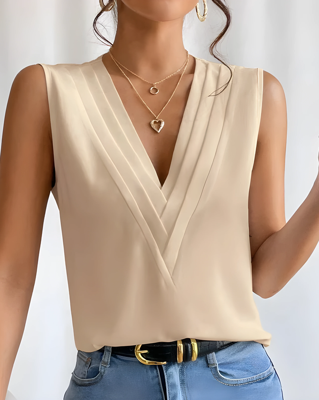 Kelia | Dames Blouse | Mouwloos en Getailleerd Model
