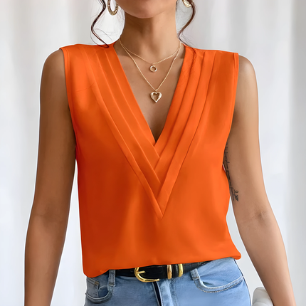 Kelia | Dames Blouse | Mouwloos en Getailleerd Model