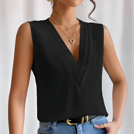 Kelia | Dames Blouse | Mouwloos en Getailleerd Model