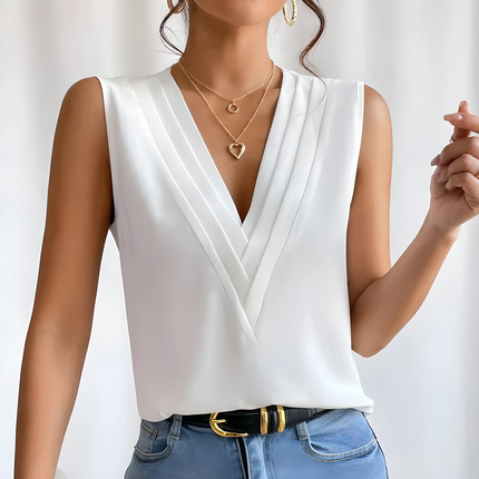 Kelia | Dames Blouse | Mouwloos en Getailleerd Model