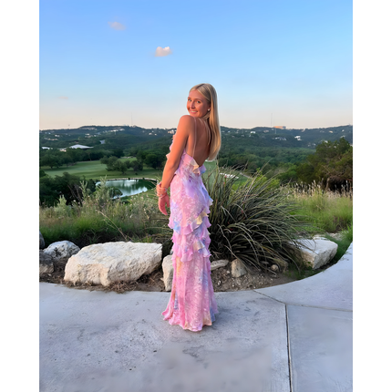 Orlina | Dames Maxi Jurk | Met Ruches Open Rug