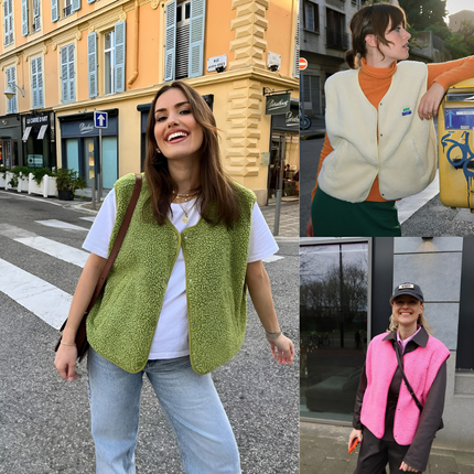 Nadja | Dames Fleece Bodywarmer | Oversized met Drukknopen